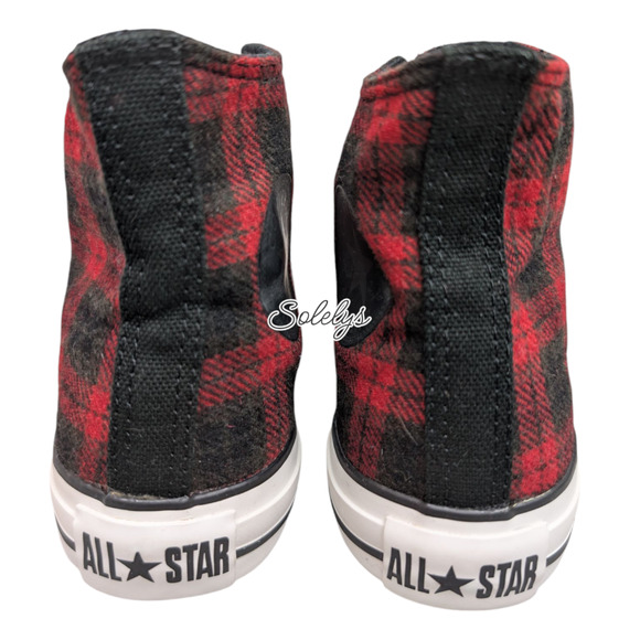 Converse 2011 Chuck Taylor All Star Buffalo Tartan Plaid Red Black High Top 7.5 - Picture 3 of 10